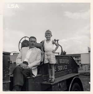 On the fire engine